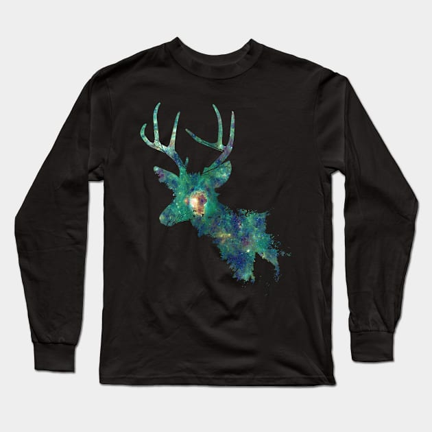 Forest Deer Long Sleeve T-Shirt by LivMat